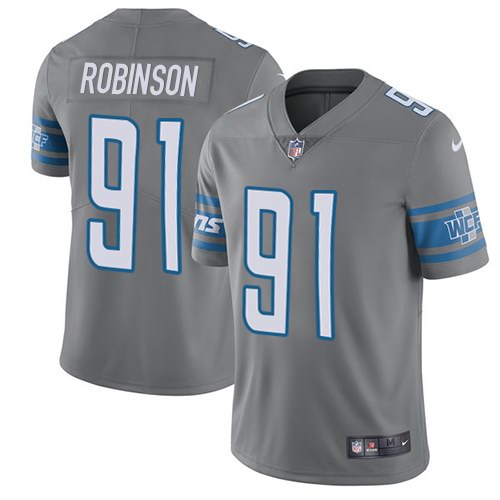 Nike Men & Women & Youth Lions 91 A'Shawn Robinson Gray Color Rush Limited Jersey,We sell and wholesale Nike Men & Women & Youth Lions 91 A'Shawn Robinson Gray Color Rush Limited Jersey on line form chian!